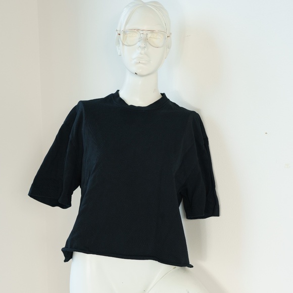 FILIPPA K Black Cropped Boxy Tee, Small - Picture 6 of 9